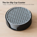 Drink Coasters 6 Pack with Holder — Non-Slip Non-Stick Cup Mat for Hot & Cold Dr