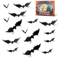 PFAMKEER Halloween Bat Stickers 120pcs 3D Black PVC Various Sizes