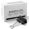 Eclirgan Large 1.9-Inch Heavy-Duty Black Binder Clips 48-Pack