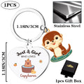 GiftoBi Capybara Animal Keychain Stainless Steel 3x3cm Silver B Unisex
