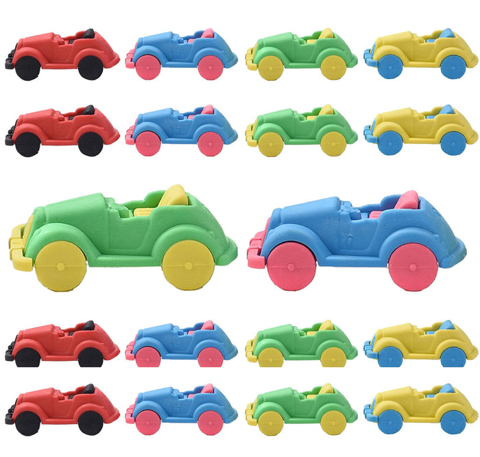 RONDURE Car Erasers 18 Pcs 3D Sports Car Puzzle Take Apart Erasers Kids