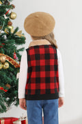 AlisOker Toddler Fleece Buffalo Plaid Puffer Vest Winter Coat Size 3T