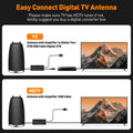 Docutca Smart Indoor TV Antenna 600+ Miles Range HD 4K 1080P Black Antenna-2043