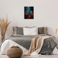 Gothic Halloween Ghost Pumpkin Wall Art Canvas Painting Framed 12x16