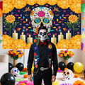 Sendy Day of The Dead Sugar Skull Backdrop 7x5ft Vibrant Colors Vinyl