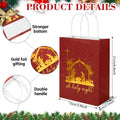 Bolsome 24Pcs Christmas Nativity Gift Bags Red Green Blue Gold Foil