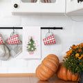 SPBL&L Chinoiserie Christmas Kitchen Towels Pink Bow Tree 16x24 Inch Set of 2