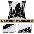 Burbell Bigfoot Christmas Pillow Covers Set of 2 Black 18x18