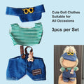 FUEMEILY LABUBU Doll Clothes 3 Sets Handmade Adjustable Kawaii Outfits Size 17cm