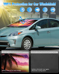 Sunset Beach Windshield Sun Shade for Toyota Prius Hatchback 2016-22 Foldable