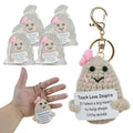 4pc Inspirational Crochet Potato Keychain Set Green with Organza Bag 2.36"