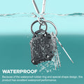 Jeanue Waterproof AirTag Holder Keychain Case Orange & Black 2 Pack Screw Closed