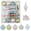 Forsylvanas Jewelry 47PCS Macaron Rose Gold Shatterproof Christmas Ornaments