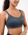 Luvrobes Women's Sports Bra Racerback Adjustable Straps Grey Size M