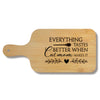 FONDCANYON Cat Mom 15x7 Cutting Board with Handle Kitchen Gift