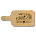 FONDCANYON Cat Mom 15x7 Cutting Board with Handle Kitchen Gift