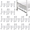 Dimeho 12pcs 3 Hook Wire Shelving Attachment Silver 3.74x3.27x1.38in
