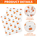 Frienda Fall Ghost Pumpkin Table Runner Ivory Plush 13x72 Inch