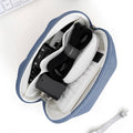 E-Tree Makeup Bag Half Moon Cosmetic Pouch Travel Toiletry Organizer Blue