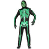 XXLOG Glow in the Dark Skeleton Costume Hooded Jumpsuit Halloween Cosplay Adult