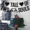LOVELY BITON A Tale of Two Souls Halloween Wedding Banner Black Paper