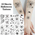 FANOST 22 Halloween Spider Face Temporary Tattoos Kids Adults Cosplay Stickers