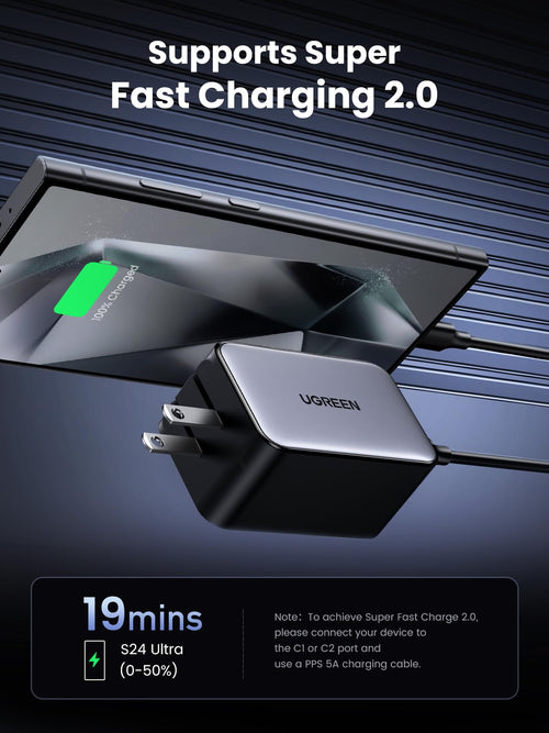 65W Gan Usb C Wall Charger, 4-Port Fast Type-C Charger Macbook Pro/Air, Iphone 1