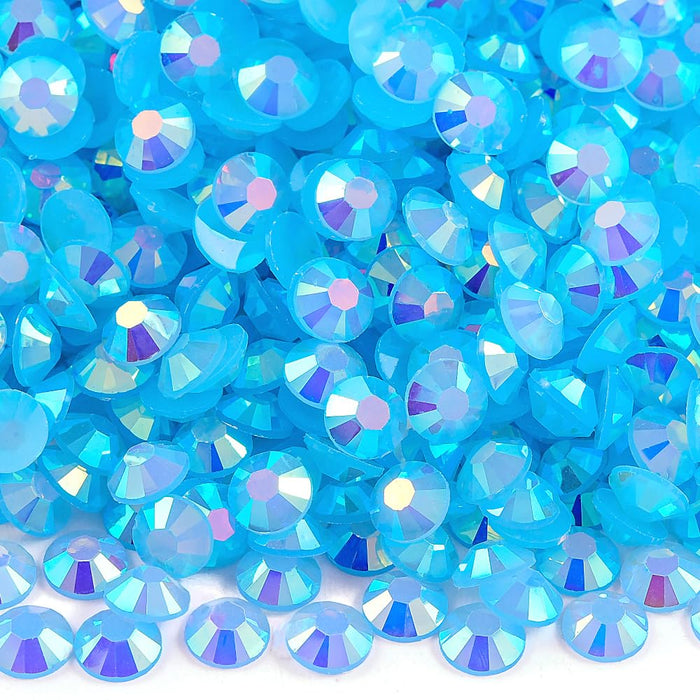 Blinginbox 500pcs 6mm AB Resin Flatback Rhinestones lt.Sapphire AB