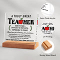 Afterprints Teacher Appreciation Acrylic Plaque with Wooden Base Thank You Gift