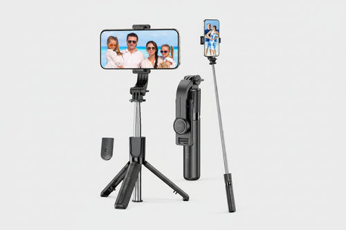 4-in-1 Portable Selfie Stick Tripod with Remote, 360° Rotating Phone Holder for iPhone & Android