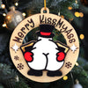 jjBOOM KissMyAss Funny Christmas Wooden Ornaments 2024 Xmas Tree Decor