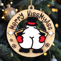 jjBOOM KissMyAss Funny Christmas Wooden Ornaments 2024 Xmas Tree Decor
