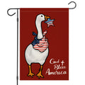 EKOREST Patriotic Garden Flag 12x18in Double Sided Funny Goose Red White Blue
