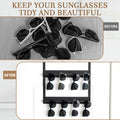 LemonRoad Over Door Sunglasses Organizer 2-Layer Metal Holder Black