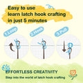 LUDOTEK Colorful Dog Latch Hook Kit Pre-Printed Canvas 17x17 in