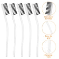 Yolev 5Pcs Stainless Steel Wire Brushes Heavy-Duty Curved Handle Cleaning
