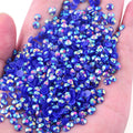 Blinginbox 1500pcs 5mm AB Resin Flatback Rhinestones Round Non-Hotfix Sapphire