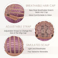 BATISI Lavender Pink Wavy Bob Synthetic Wig Short Shoulder Length Bangs