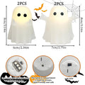 Nafhone Halloween Ghost Flameless LED Candles 4 Pack Real Wax White 8x7cm