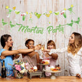 NOFEZA Martini Party Banner Green Mojito Martini Garland Art Deco