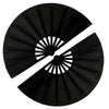 GeGeYa 13inch Large Rave Fan Foldable Hand Fans Black 2 Packs