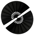 GeGeYa 13inch Large Rave Fan Foldable Hand Fans Black 2 Packs