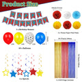 TRBSXRT Cartoon Birthday Decorations Gold Red Blue Foil Fringe Curtains Balloons