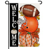 Decorhua Fall Garden Flag Burlap 12x18 Double Sided Football Pumpkin Orange