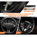 Ziciner Steering Wheel Cover Soft Leather Durable Universal 14.5-15in Gray