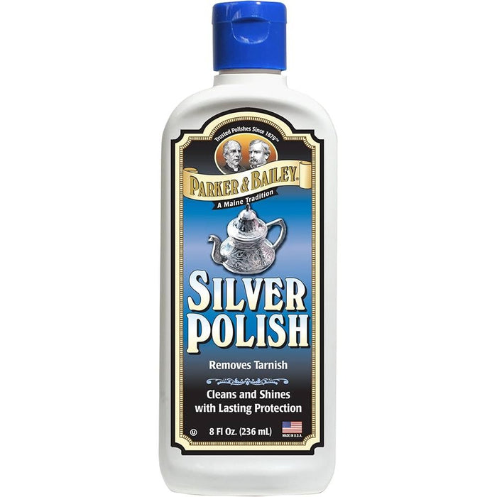 Parker & Bailey Silver Polish Gently Cleans Polishes and Protects White Formula 8 oz