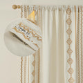 ColorBird Boho Embroidered Gold Brown Curtains 52x63in 2 Panels Set