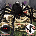 OCATO 200" Halloween Spider Web + 59" Giant Spider Decorations Black