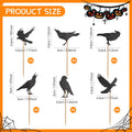 GUYI 24 PCS Halloween Crow Cupcake Toppers Horror Picks Cardstock Toothpick