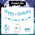 Vofrise Blue Halloween Birthday Banner Glitter Bow Tie Ghost Garland